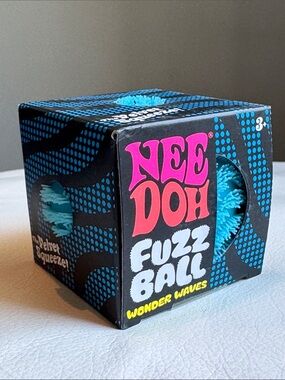 SHIPS TODAY! NeeDoh Fuzz Ball Blue Squishy Squeeze Fidget TikTok Viral Toy NEW